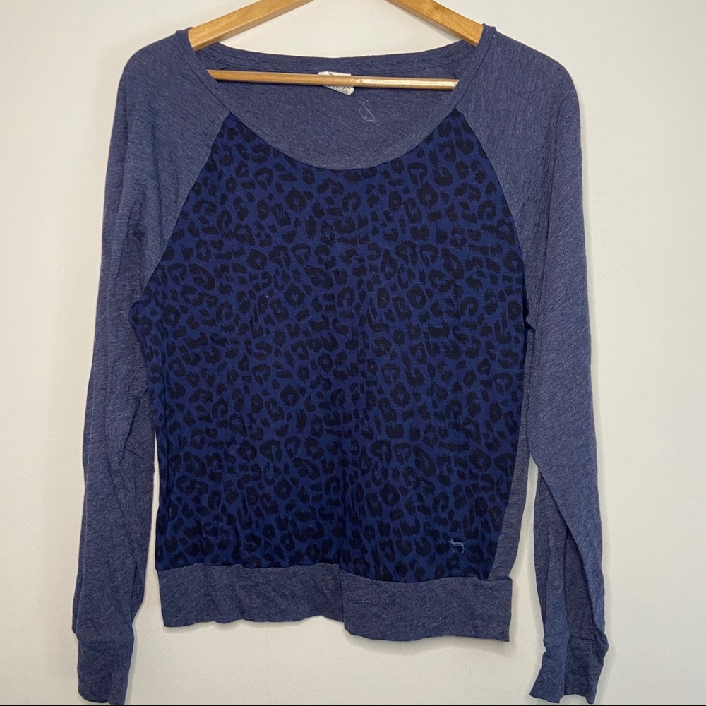 PINK Navy Cheetah Print Top